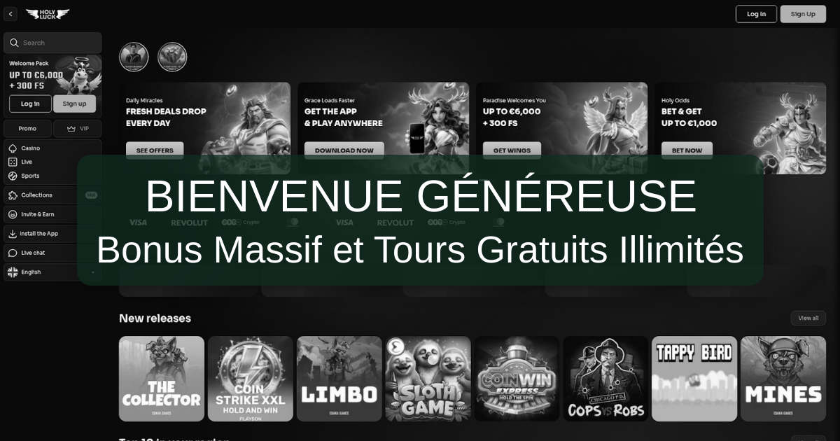 Holyluck Casino France - Jeux légaux en ligne